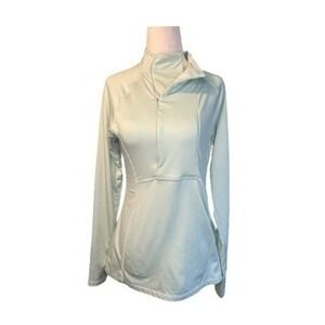 Hind Athletic Tech 1/2 Zip Shirt Jacket Mint Green Knit Long Sleeve Off-Center S